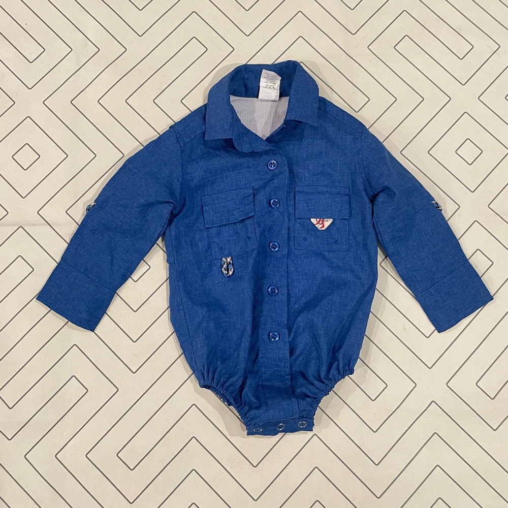 Bull Red Clothing Blue Fishing Onesie